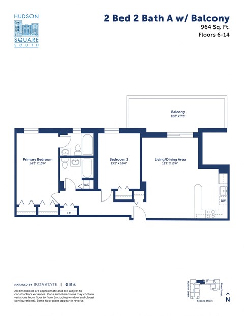 the typical floor plan of the 2 bed 2 bath a w